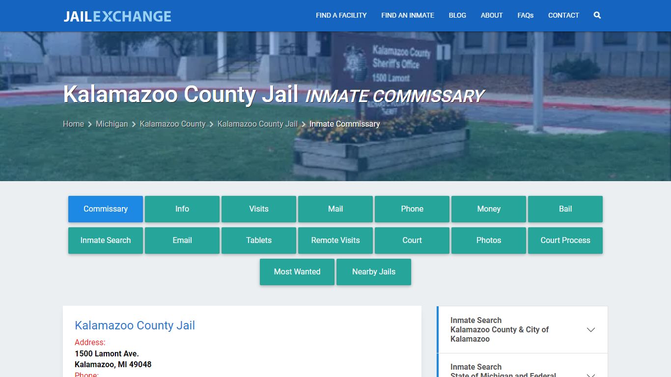 Inmate Commissary, Care Packs - Kalamazoo County Jail, MI
